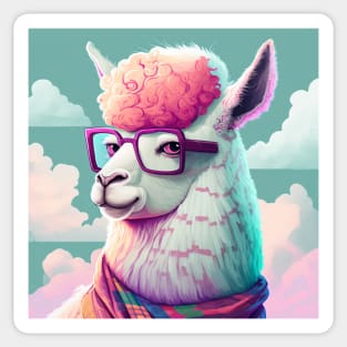 Vapor Wave Llama Sticker